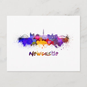 Carte Postale Newcastle skyline in watercolor