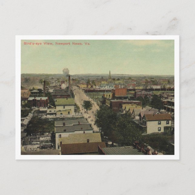 Carte Postale Newport News VA, Bird's Eye View 1911 (Devant)