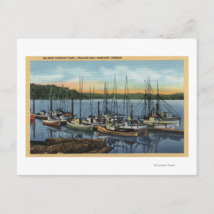 Carte Postale Newport, Oregon - Flotte de pêche Saumon à Yaquin