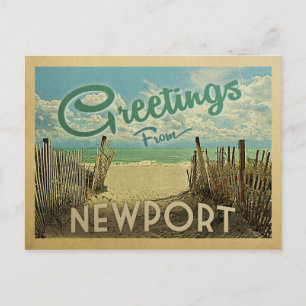 Carte Postale Newport Postcard Beach Vintage Travel