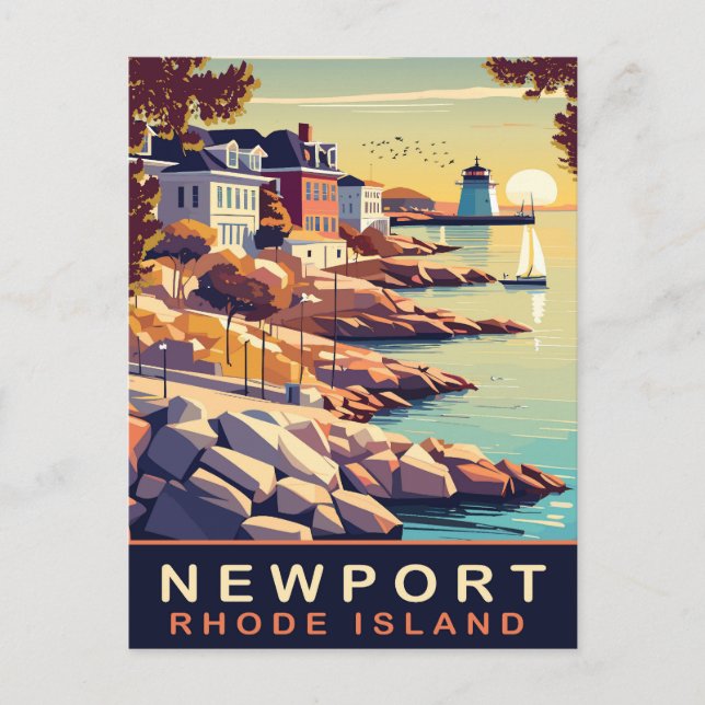 Carte Postale Newport, Rhode Island, côte, Voyage (Devant)