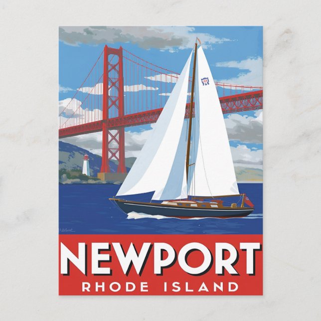 Carte Postale Newport Rhode Island Sailing (Devant)