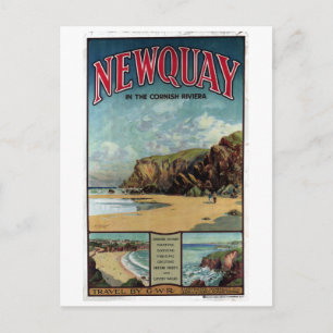 Carte Postale Newquay vintage dans la Riviera Cornouailles Voyag
