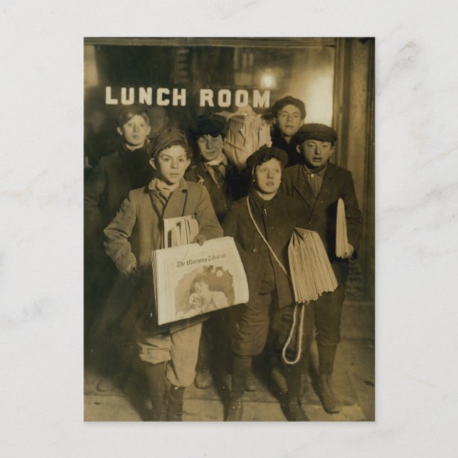 Carte Postale NEWSBOYS à New York au tournant du siècle (Devant)