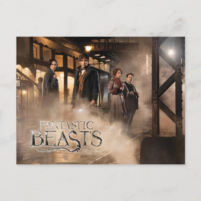 Carte Postale NEWT SCAMANDER™ & Co. à la gare (Devant)