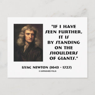 Carte Postale Newton debout sur les épaules des géants