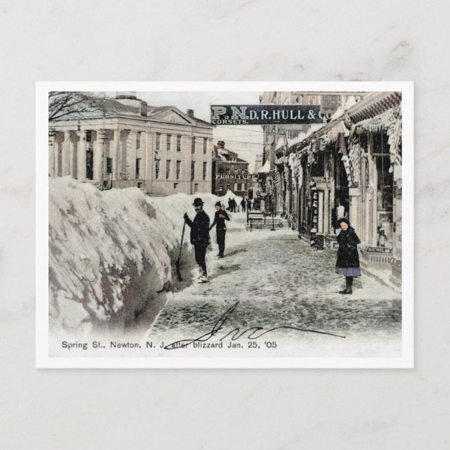 Carte Postale Newton NJ Spring Blizzard 1905 (Devant)