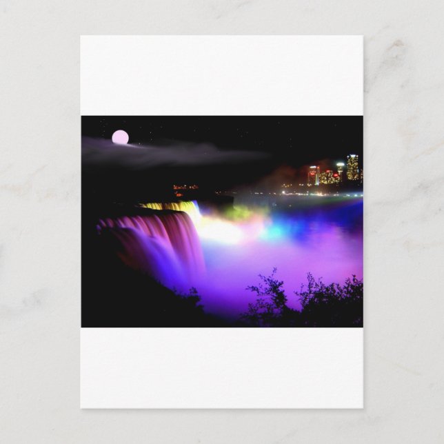 Carte Postale Niagara-Chute-sous-projecteur-à-nuit (Devant)