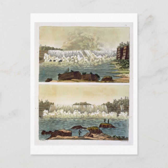 Carte Postale Niagara Falls, 1818 (gravure en couleur) (Devant)