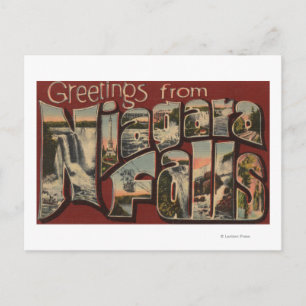 Carte Postale Niagara Falls, New York - Scènes de grandes lettre