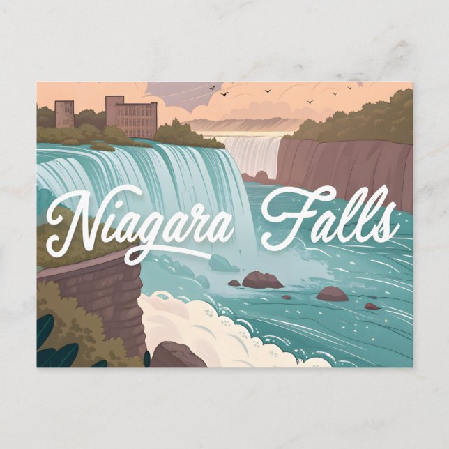 Carte Postale Niagara Falls Scenic Illustration at Sunset (Devant)