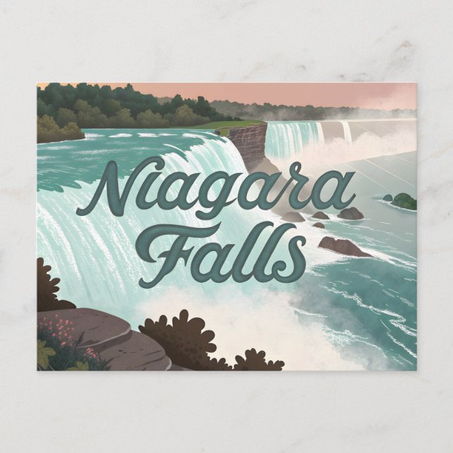 Carte Postale Niagara Falls Vintage Textured Illustration (Devant)