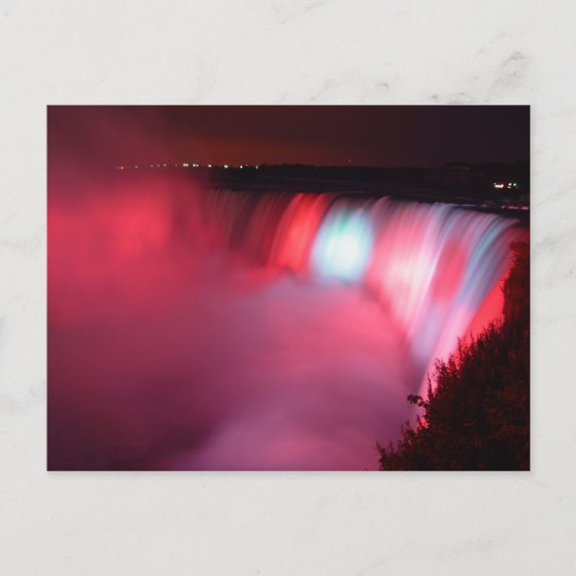 Carte postale Niagara Red Blue Lights (Devant)