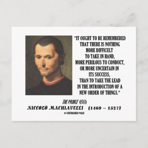 Carte Postale Niccolo Machiavelli Nouvelle Citation De L'Ordre D