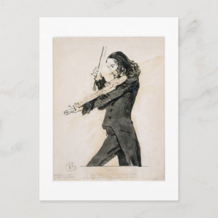 Carte Postale Niccolo Paganini (1782-1840) jouant le violon, 1