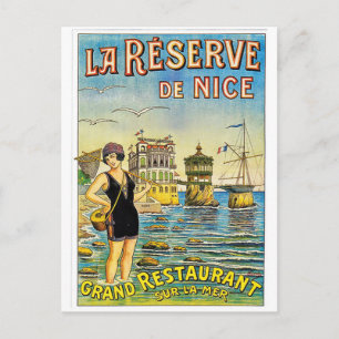 Carte Postale Nice, France, femme en maillot de bain sur la plag