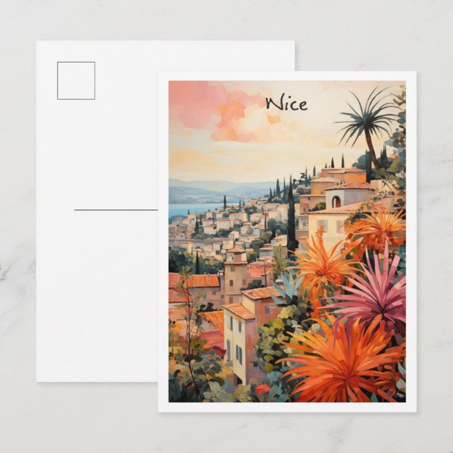 Carte Postale Nice France Voyage Esthétique (Devant / Derrière)