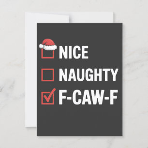 Carte Postale Nice Naughty F-Caw-F Funny Père Noël Naughty