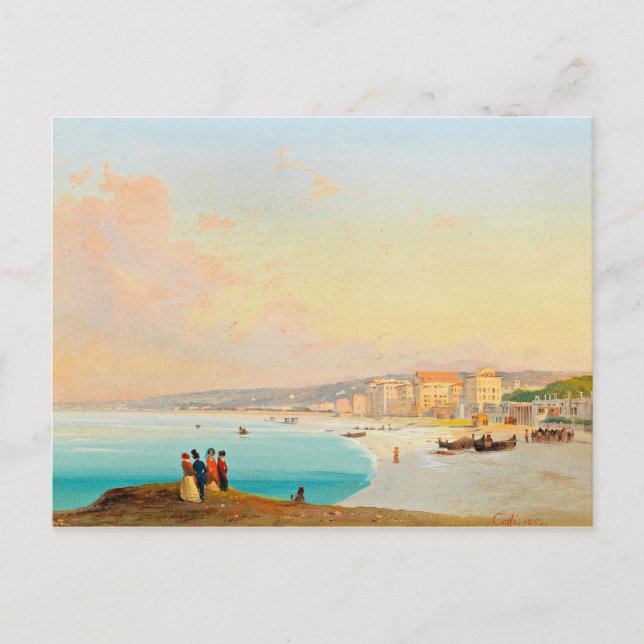 Carte Postale Nice, Vue sur la plage du Quai du Midi, (Devant)