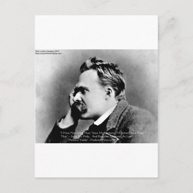 Carte Postale Nietzsche "Fierté Vs Mémoire" Citation de Sagesse  (Devant)