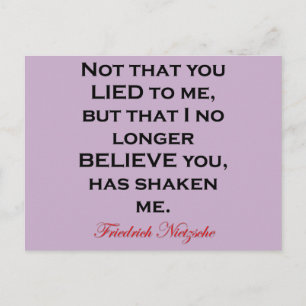 Carte Postale Nietzsche Pas Que Vous M'Ai Menti Citer