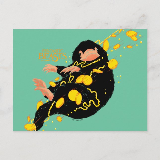 Carte Postale Niffler Flottant Avec Or (Devant)