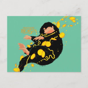 Carte Postale Niffler Flottant Avec Or