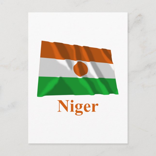 Carte Postale Niger Drapeau avec nom (Devant)