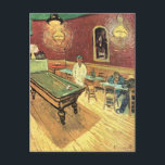Carte Postale Night Cafe, Place Lamartine par Vincent van Gogh<br><div class="desc">Le Night Cafe de la Place Lamartine à Arles by Vincent van Gogh est une peinture architecturale de post impressionnisme d'art vintage offrant une vue intérieure sur un restaurant et un bar avec des gens et un billard. À propos de l'artiste : Vincent Willem van Gogh était un peintre post...</div>
