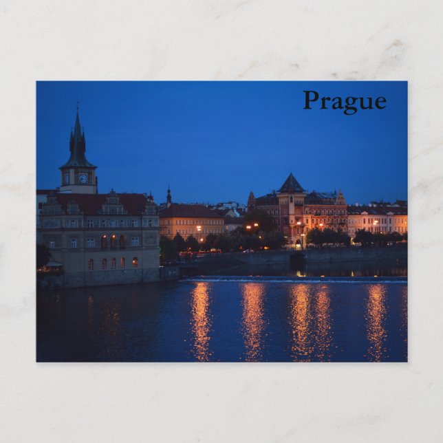 CARTE POSTALE NIGHT OVER PRAGUE POSTCARD (Devant)