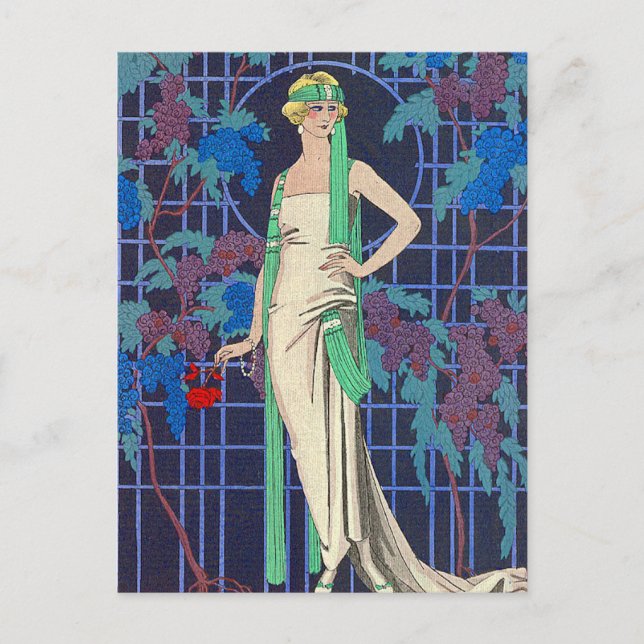 Carte Postale Night Rose by George Barbier (Devant)