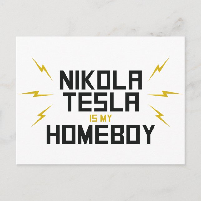 Carte Postale Nikola Tesla est mon garçon (Devant)