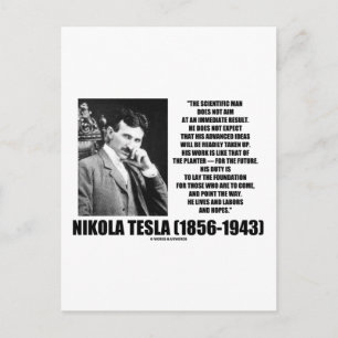 Carte Postale Nikola Tesla Homme Scientifique Ne Vise Pas Immédi