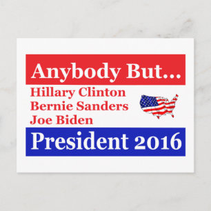 Carte Postale N'importe qui sauf Hillary, biden, sandres