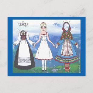 Carte Postale Nina of Norway Paper Doll