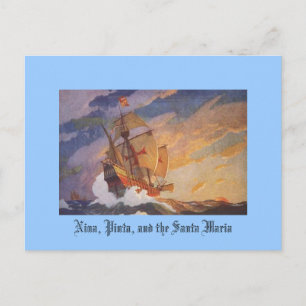 Carte Postale Nina, Pinta, et Père Noël Maria