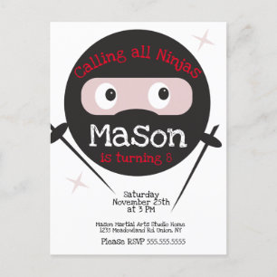 Carte Postale Ninja Arts Martiaux Karate Boys Anniversaire N'Imp