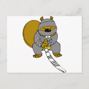 Carte Postale Ninja Beaver
