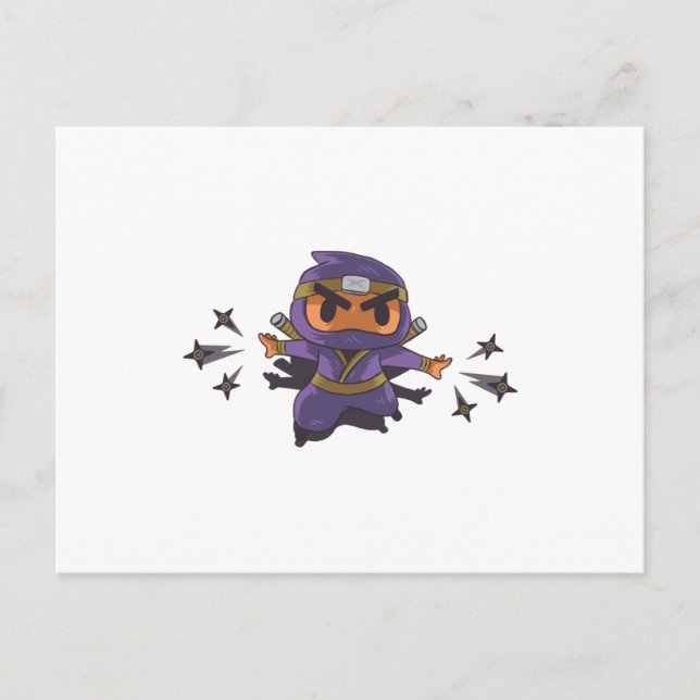 Carte Postale Ninja boy, mignonne ninja (Devant)