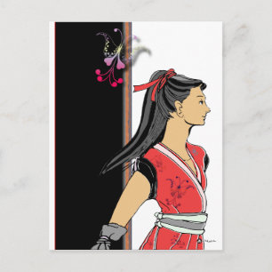 CARTE POSTALE NINJA GIRL