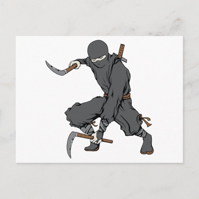 Carte Postale Ninja ~ Ninjas Arts Martiaux Guerrier Imaginaire A (Devant)