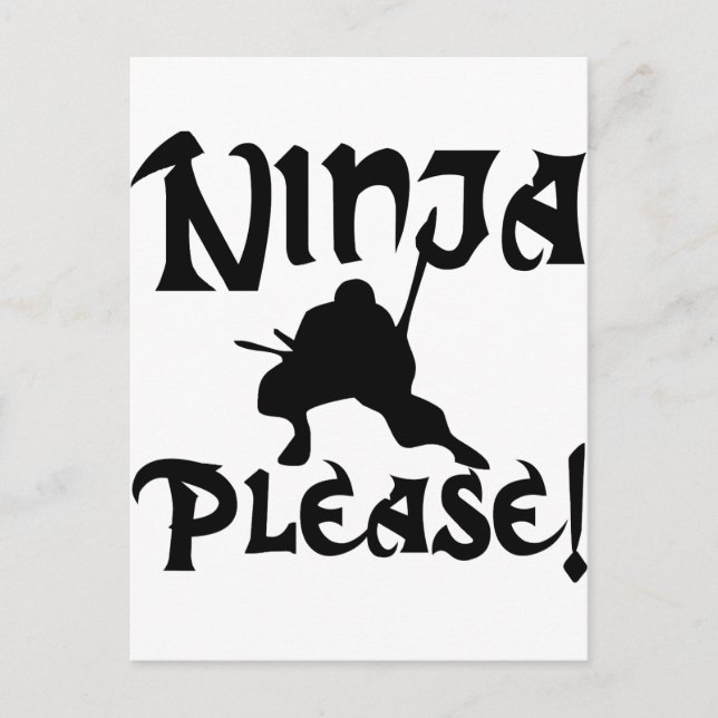 Carte Postale Ninja S'Il Vous Plaît ! (Devant)