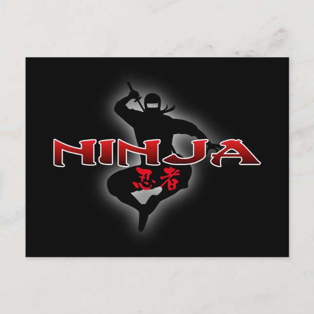 Carte Postale Ninja Silhouette (Devant)