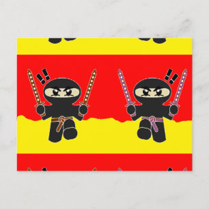 Carte Postale Ninjas en colère