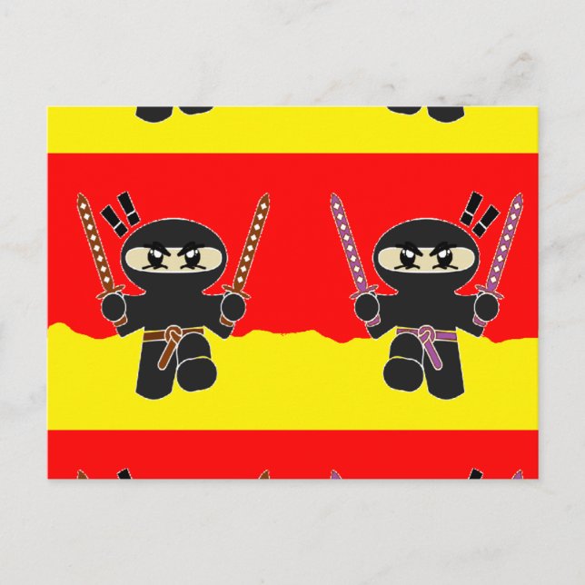 Carte Postale Ninjas en colère (Devant)