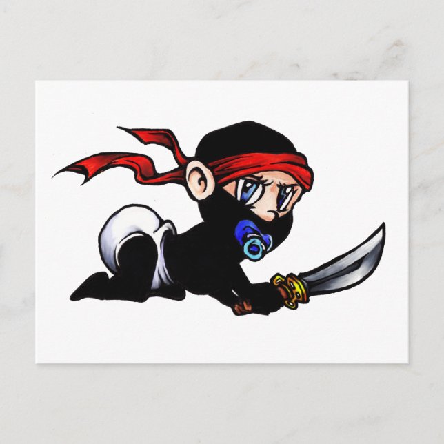 Carte Postale Ninjutsu bébé Ninja (Devant)