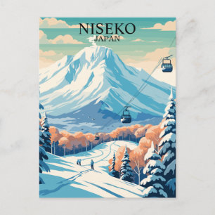 Carte Postale Niseko, Japon : Voyage de ski Vintage