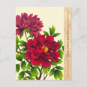 Carte Postale Nishimura Hodo Peony fleurs japonaises art