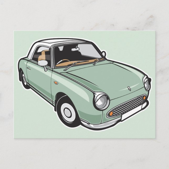 Carte Postale Nissan Figaro Emerald Green (Devant)