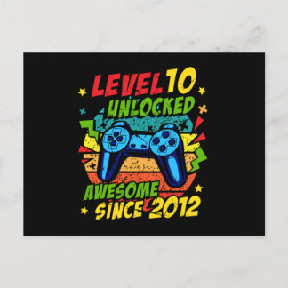 Carte Postale Niveau 10 Awesome 2012 Game 10th Birthday